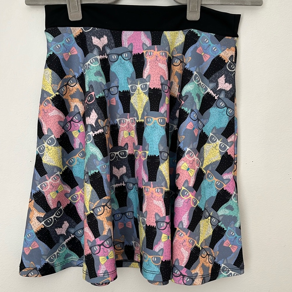 ModCloth Fervour Cats with Glasses Skirt
